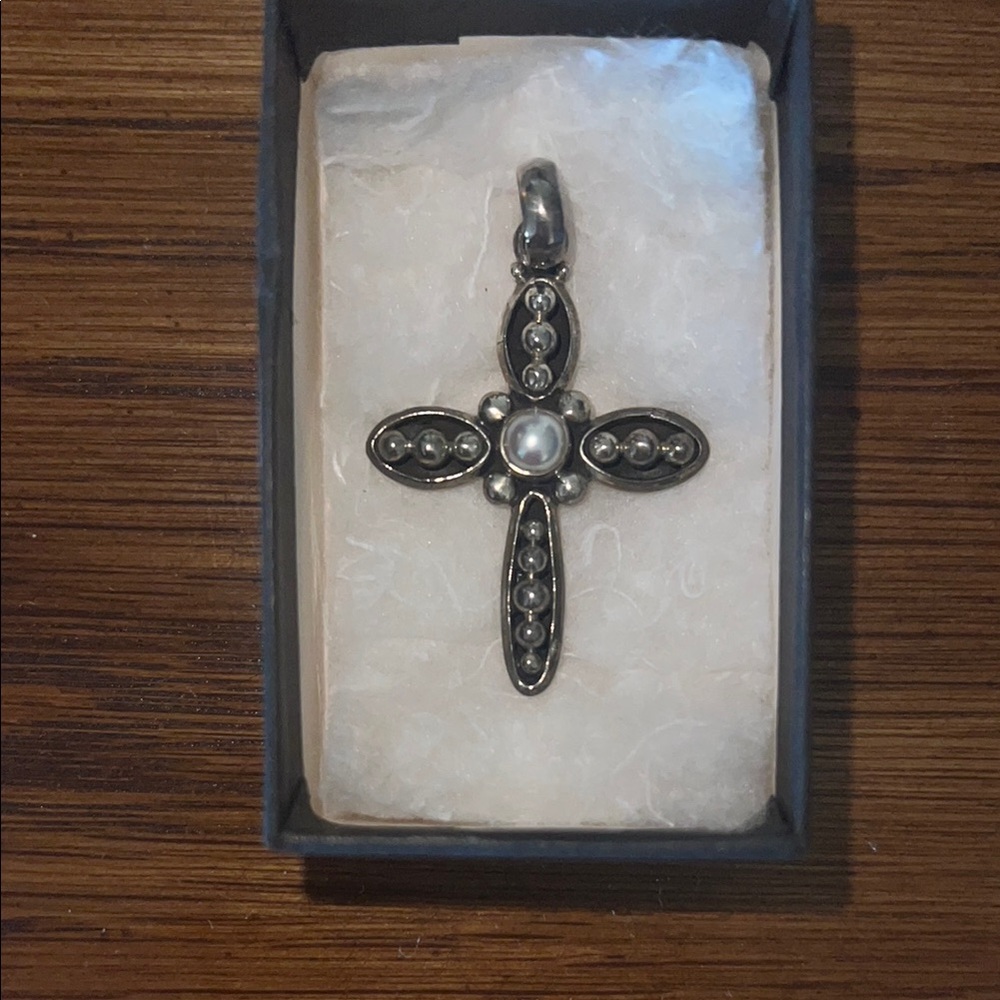 Silpada Sterling Silver and pearl Cross Pendant